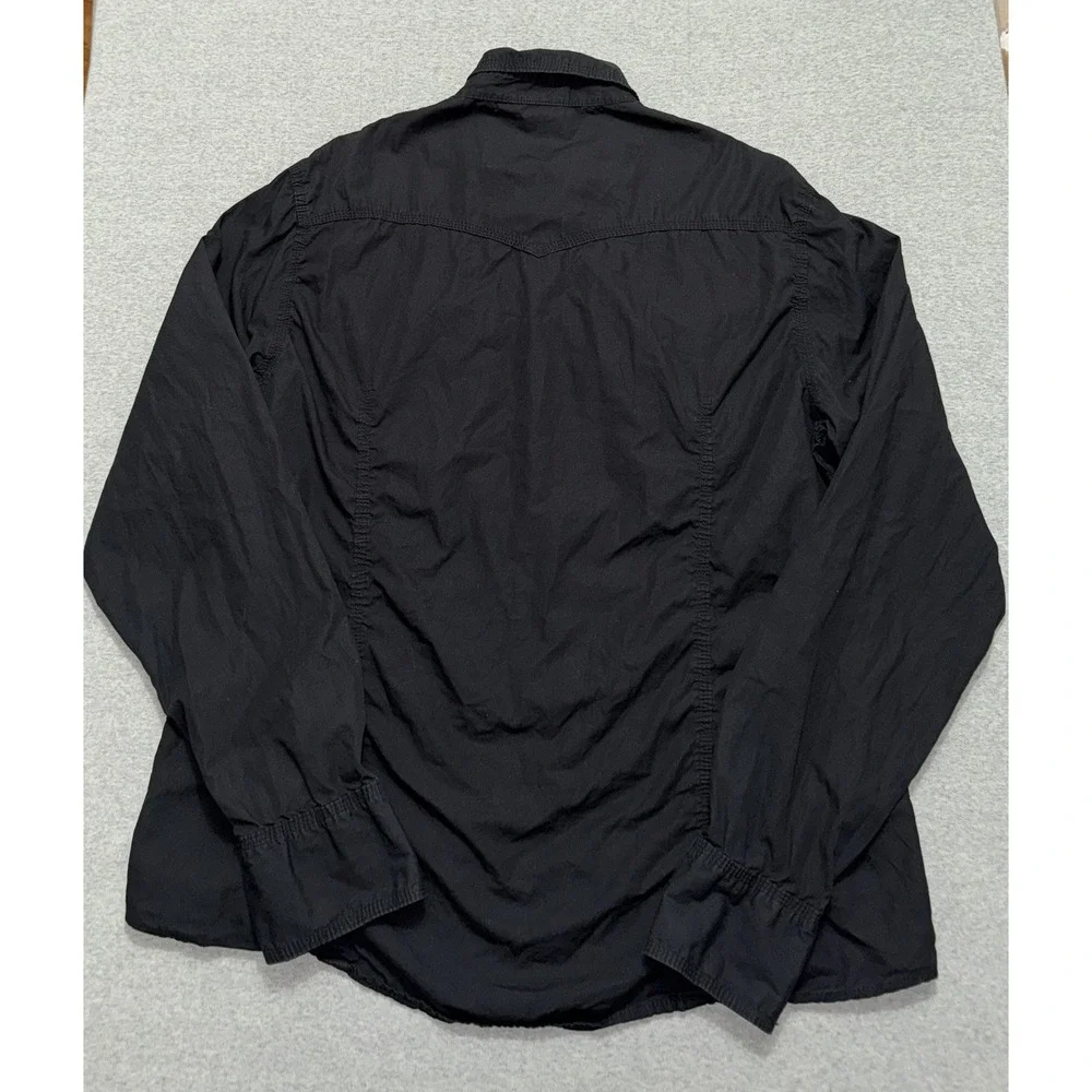 True Religion Men's Shirt Western Black pearl Snap Button Up Size 2XL